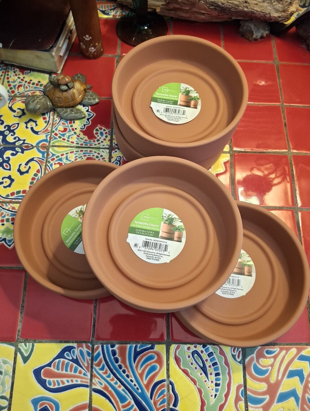 Terracotta Plant Saucers Deep Sides 5 NEW For 6" Planters 5.6in Dia X 1.6" H - Picture 2 of 7
